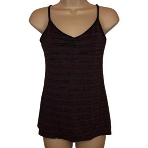 Express Metallic Built-In Bra Fitted Strap Top